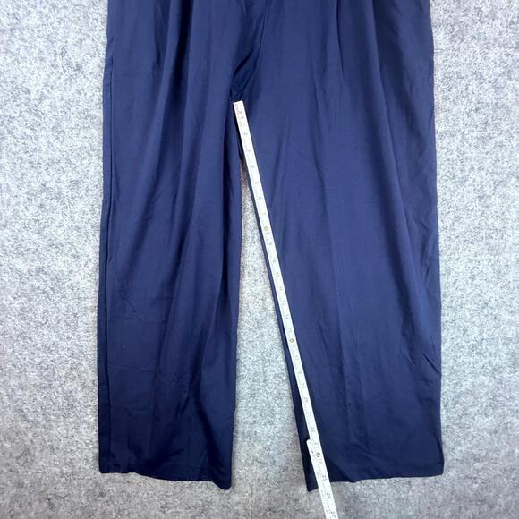 OGL Move Pants Womens Large Navy Blue High Rise Straight Leg Pleated Comfort - Picture 7 of 9